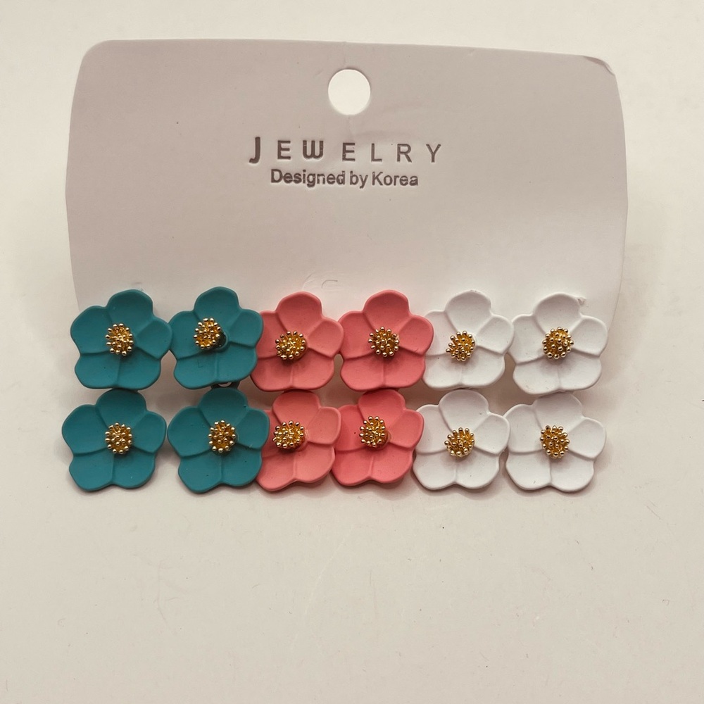 Earrings set for women flowers design - Picture 5 of 5